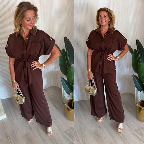 mirjam tweedelige set bruin