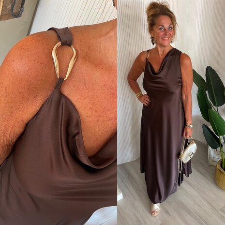 Glam jurk- bruin