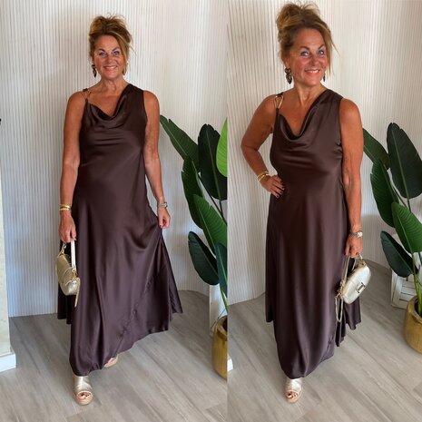 Glam jurk- bruin