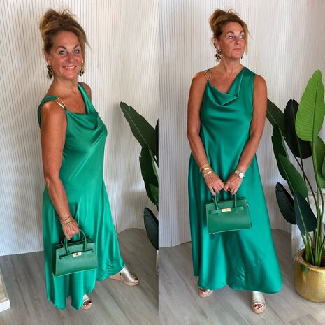 Glam jurk- hard groen