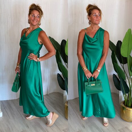 Glam jurk- hard groen