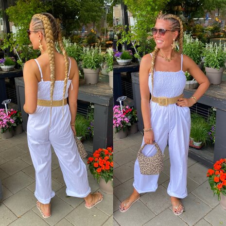 Offshoulder jumpsuit offwhite