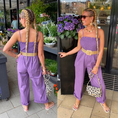 Offshoulder jumpsuit paars