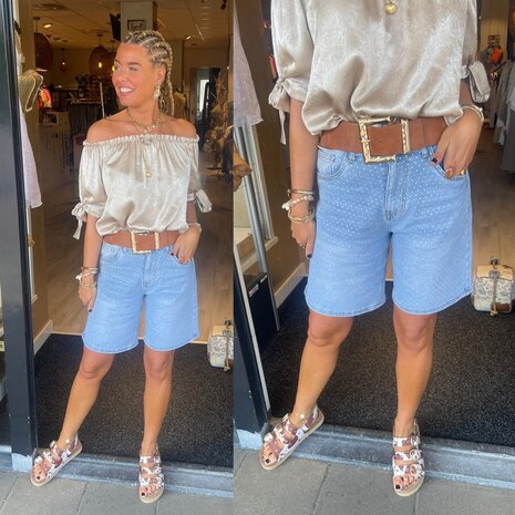 NK glitter short denim