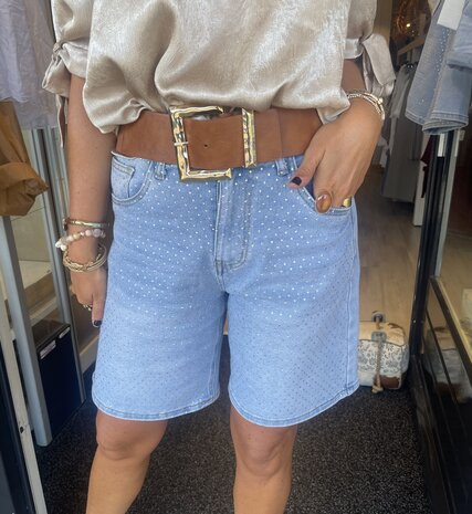 NK glitter short denim