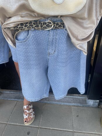 NK glitter short denim