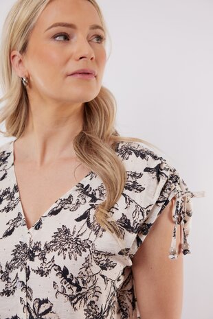C&S Sardinië top ecru/black