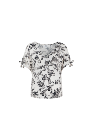 C&S Sardinië top ecru/black