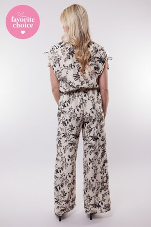 C&S Malta pants ecru/black