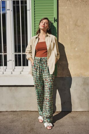 G maxx Evelina pants Cappuccino/bird egg green