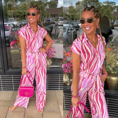 C&S Puerto Rico blouse offwhite super pink