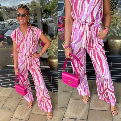 C&S Taurito broek offwhite/super pink
