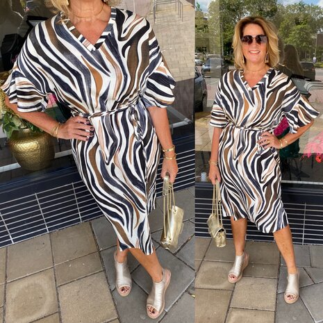 C&S Puerto Rico dress offwhite/tiger eye