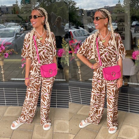 Jose jumpsuit bruin motief