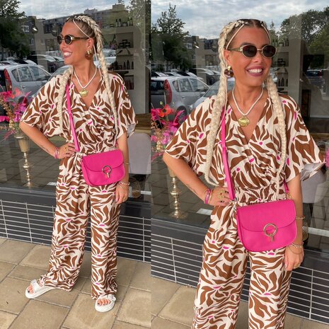 Jose jumpsuit bruin motief