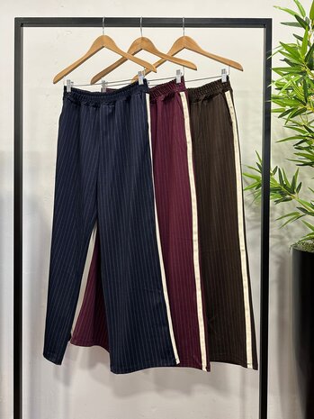 Chastar krijtstreep broek bordeaux
