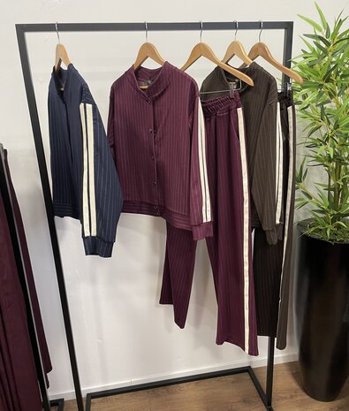 Chastar krijtstreep broek bruin