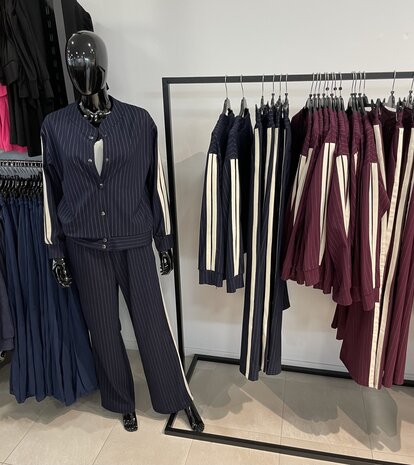 Chastar krijtstreep jacket bruin