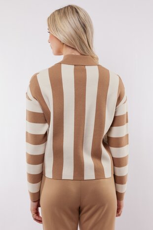 C&S Cecillia knit cardigan wool white/ light camel
