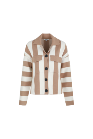 C&S Cecillia knit cardigan wool white/ light camel