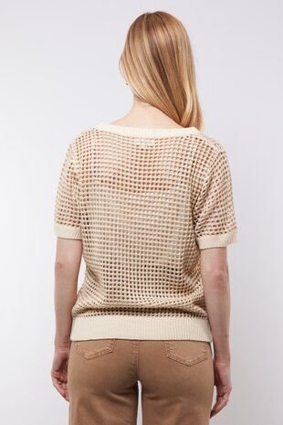 C&S Annabelle knit top Wool White/Light Gold