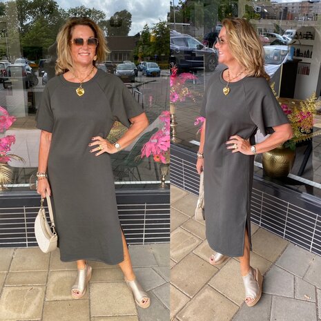 Azzurro Lonneke jurk army groen