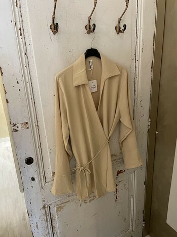 Annelies strik blouse beige