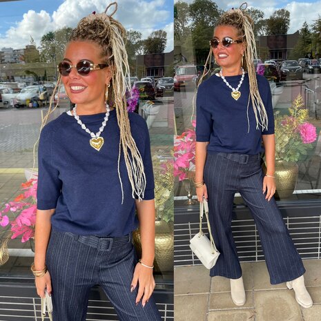 Anna top blauw
