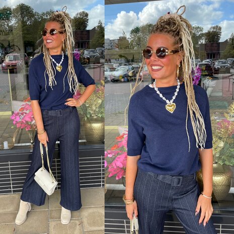 Anna top blauw