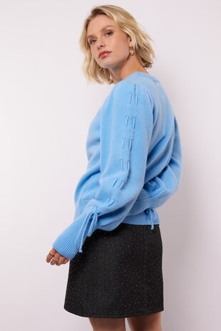 Fluresk Scottie knit sweater Crisp Blue