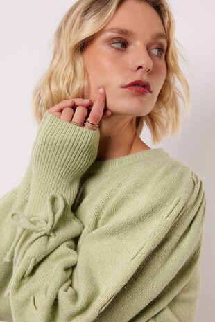 Fluresk Scottie knit sweater Matcha Green