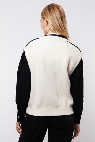 C&S Vesta gilet Wool White/Black