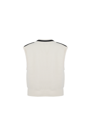 C&S Vesta gilet Wool White/Black