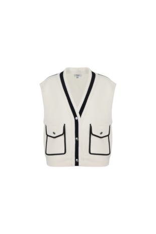 C&S Vesta gilet Wool White/Black