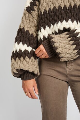 C&S Kool knit pullover Dark Chocolate/Bronze