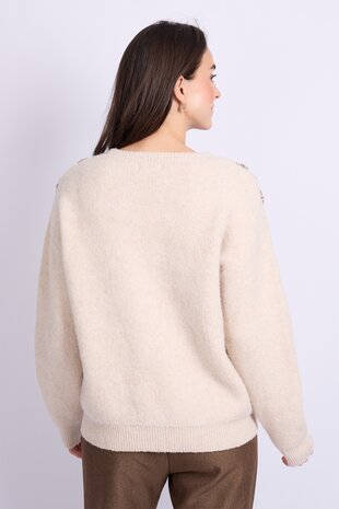 C&S Kirsten knit pullover sand