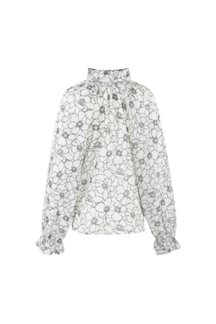 C&S Lies blouse Wool White/Black