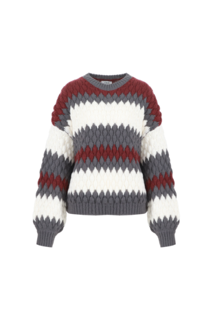 C&S Kool knit pullover Dark Gray/Amarone Cabernet