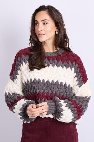 C&S Kool knit pullover Dark Gray/Amarone Cabernet