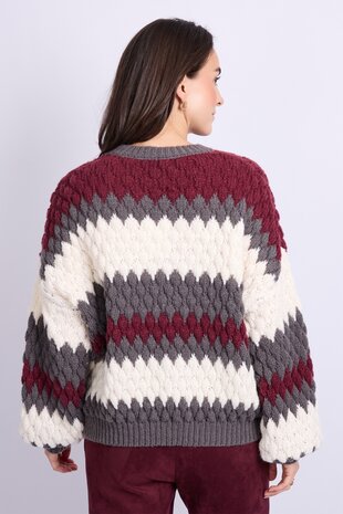 C&S Kool knit pullover Dark Gray/Amarone Cabernet