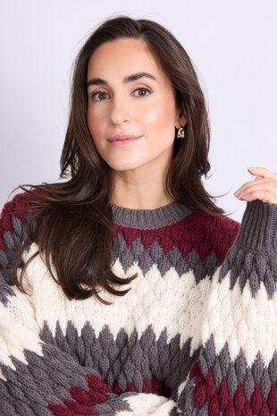 C&S Kool knit pullover Dark Gray/Amarone Cabernet