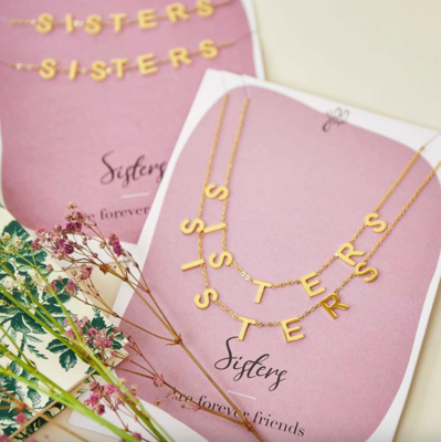 Necklace Sisters Forever Friends - gold