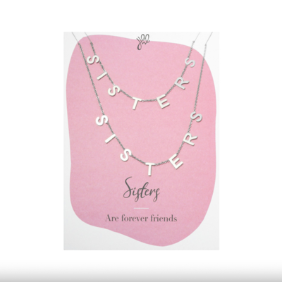 Necklace Sisters Forever Friends - zilver