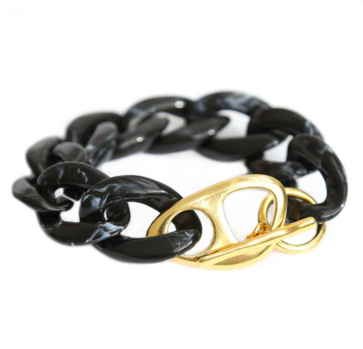 love ibiza - ARMBAND BLACK MARBLE CHAIN GOLD