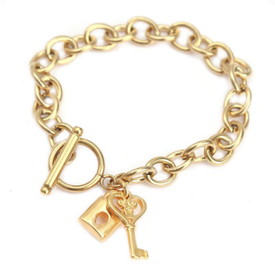 love ibiza -  ARMBAND LOCK AND KEY GOLD