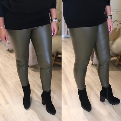 ZOE leather legging ARMY