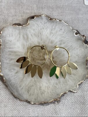 Leaves oorbellen goud