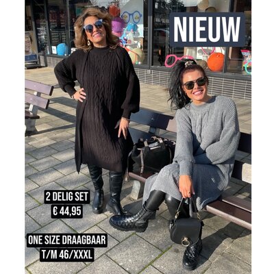 Diana Demi  set 2 delig (vest en jurk) zwart