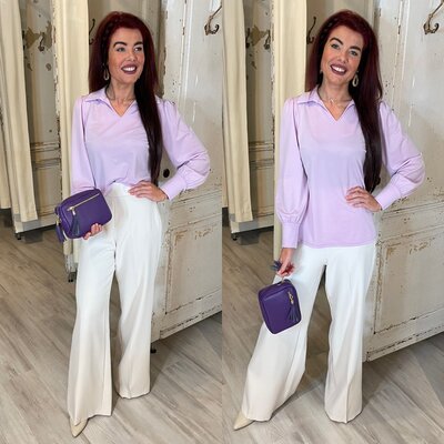 Chastar kraag blouse/top - lila