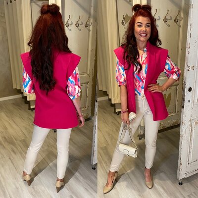 Jaimy Gilet Teddy - fuschia